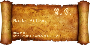 Maitz Vilmos névjegykártya